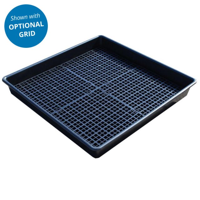 Spill drip tray base only, 100 Litre, with grid