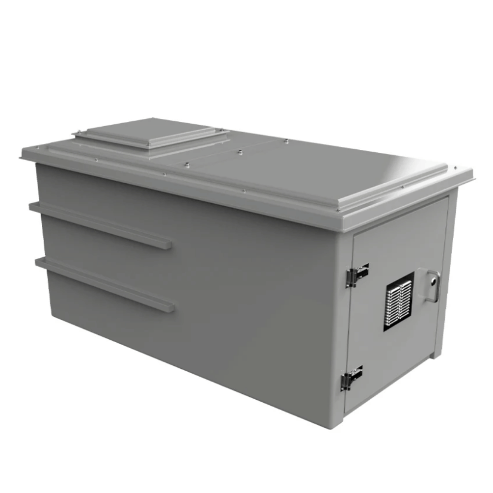 CUCOMP.2000-1000 A grey grp combination unit, with single cabinet and breathable vent and metal handle.