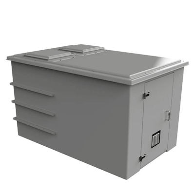 CUCOMP.5625-2250 grey GRP combination tank with AG Airgap. single cabinet door with breathable vent. On a white background