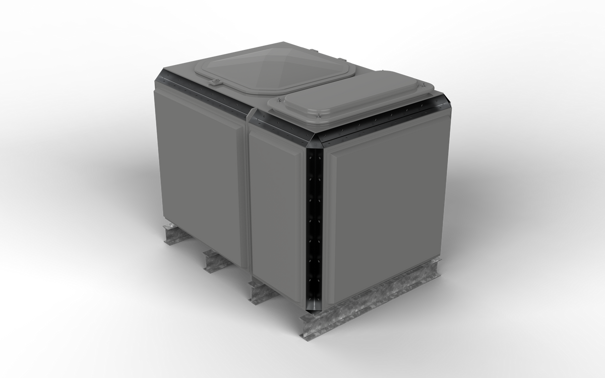 2182 Litre GRP Sectional Water Tank, Totally Internally Flanged (TIF) Divided 1.5x1x1