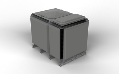 2182 Litre GRP Sectional Water Tank, Totally Internally Flanged (TIF) Divided 1.5x1x1