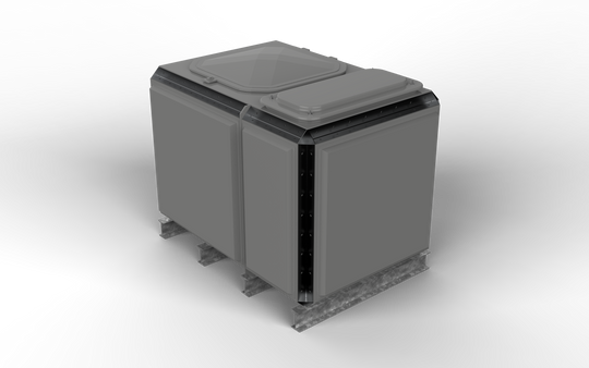 2182 Litre GRP Sectional Water Tank, Totally Internally Flanged (TIF) Divided 1.5x1x1