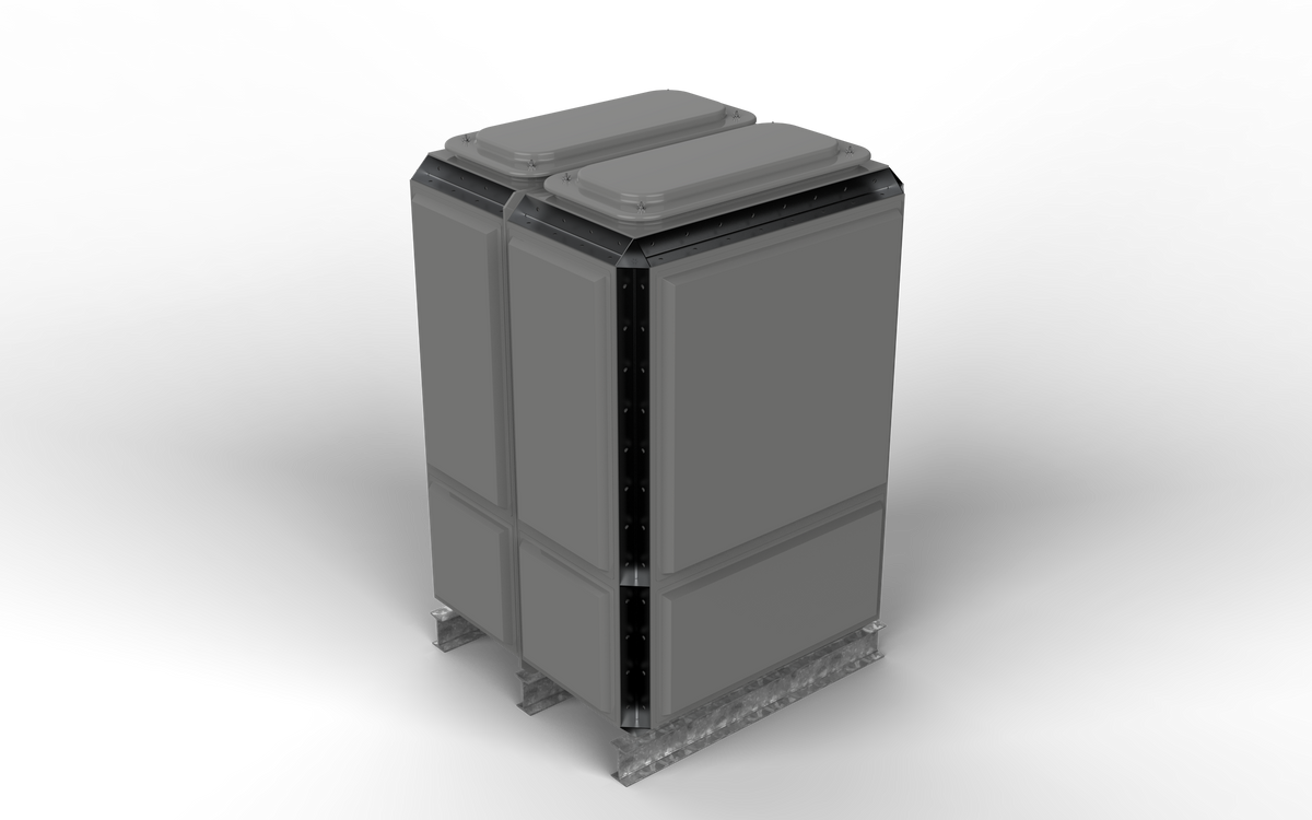 2182 Litre GRP Sectional Water Tank, Totally Internally Flanged (TIF) Divided (0.5+0.5)