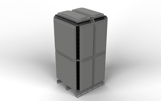 2843 Litre GRP Sectional Water Tank, Totally Internally Flanged (TIF) Divided (0.5+0.5) 1x1x2