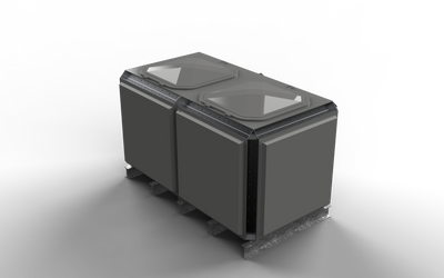 2843 Litre GRP Sectional Water Tank, Totally Internally Flanged (TIF) Divided 2x1x1