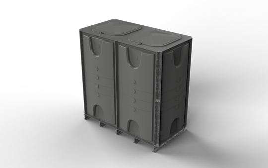 4000 Litre GRP Sectional Water Tank, Internally Flanged Base (IFB) Divided 2x1x2