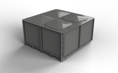 4000 Litre GRP Sectional Water Tank, Internally Flanged Base (IFB) Divided 2x2x1