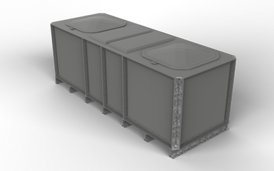 3000 Litre GRP Sectional Water Tank, Internally Flanged Base (IFB) Divided 3x1x1
