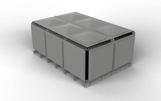 7788 Litre GRP Sectional Water Tank, Totally Internally Flanged (TIF) Divided 3x2x1