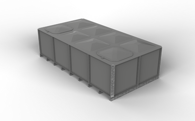 8000 Litre GRP Sectional Water Tank, Internally Flanged Base (IFB) Divided 4x2x1