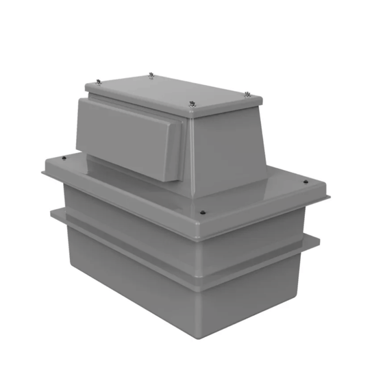 PW160-2-AB Grey GRP water tank with AB Airgap, Two piece insulated suitable for cat5