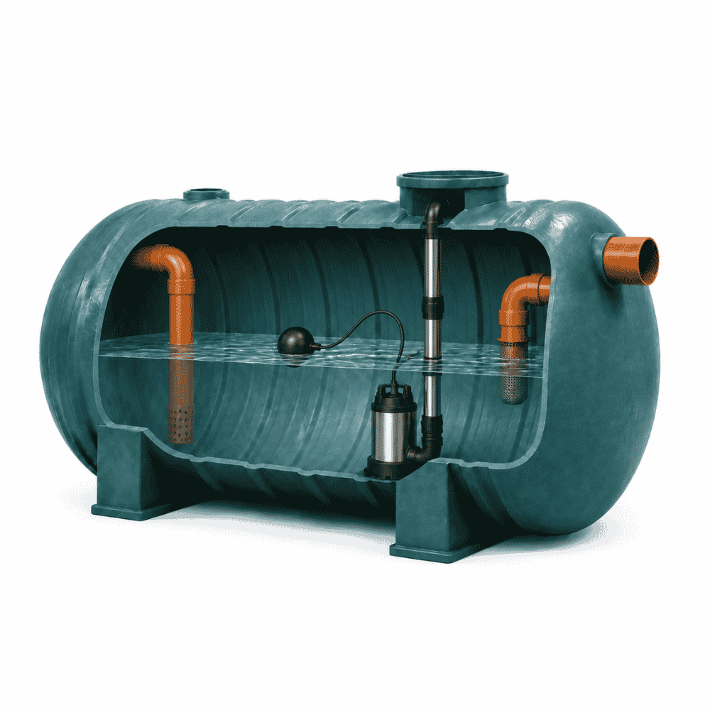 6000 Litre Compact Underground GRP Water Tank