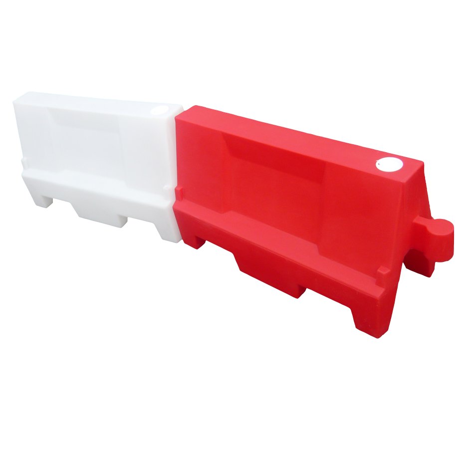 Pack (2) 1 metre Evo Road Traffic Safety Barriers, one Red, one White ...