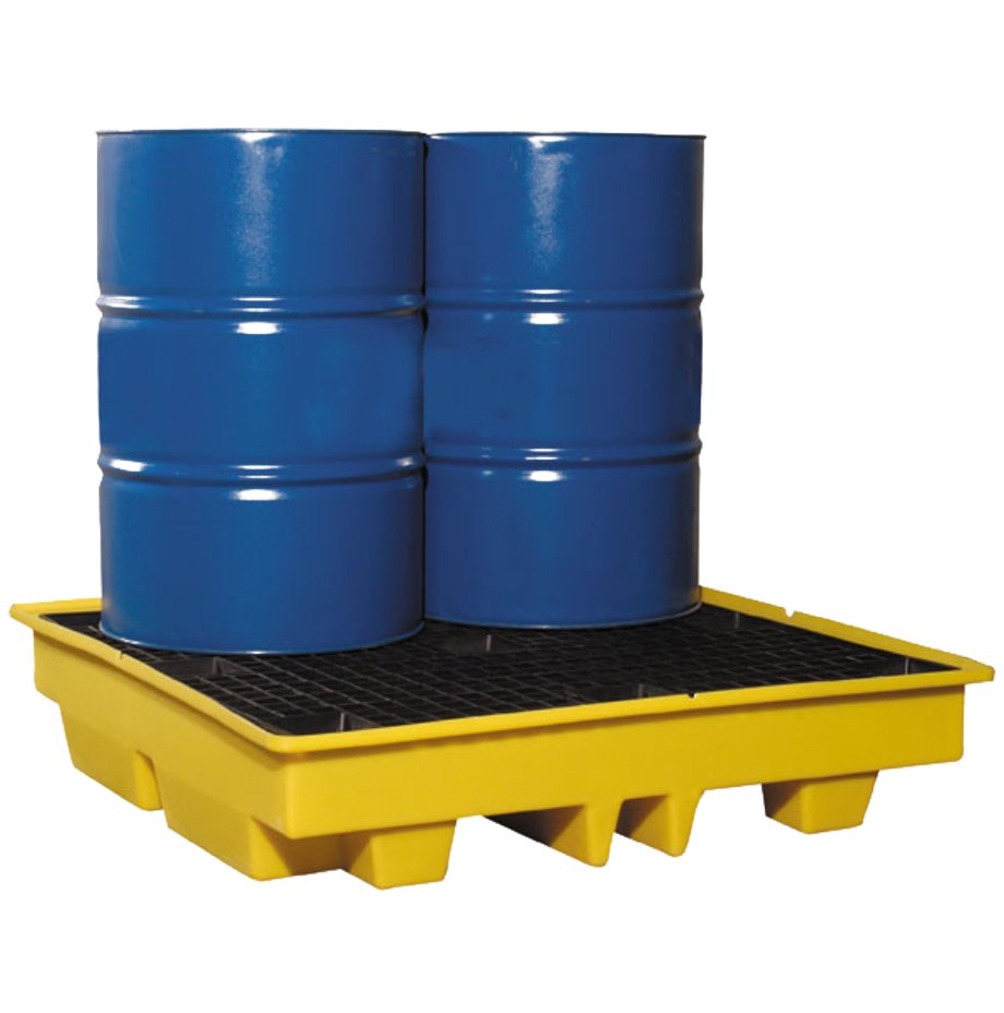 4 Drum Spill Pallet, Low Profile - Tanks Direct