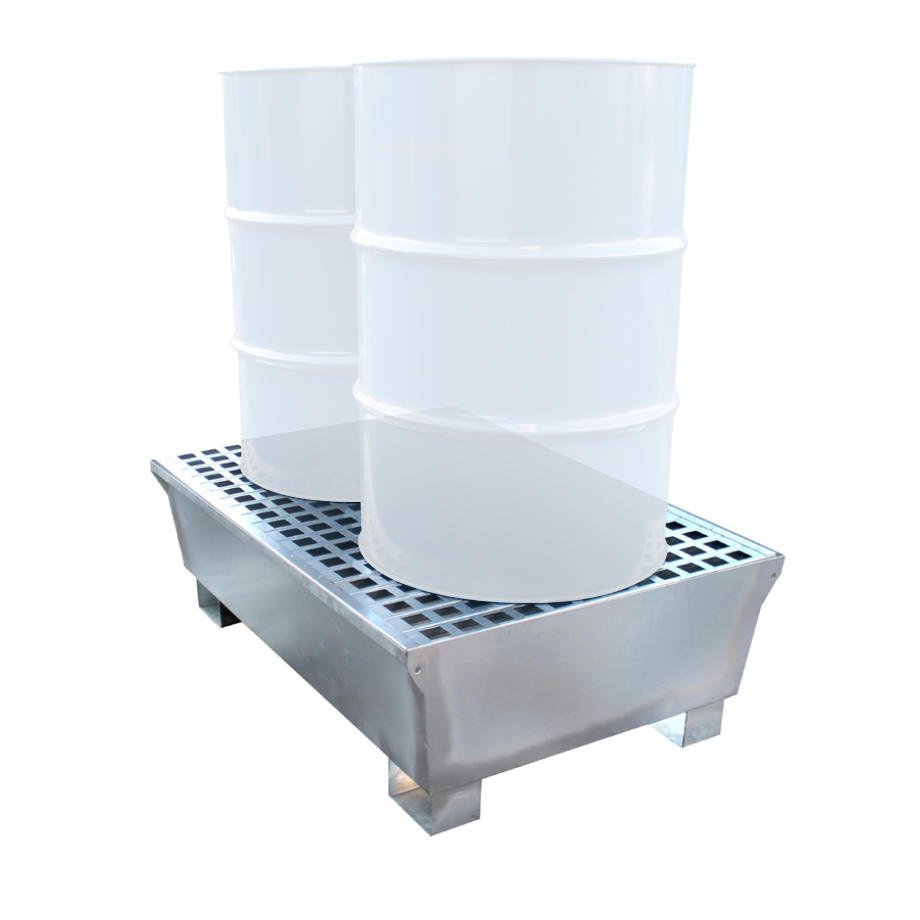 Galvanised Steel 2 Drum Spill Pallet | Tanks Direct Ltd - Tanks Direct