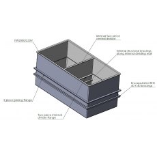 500 Litre Divided Two Piece GRP Water Tank, Insulated