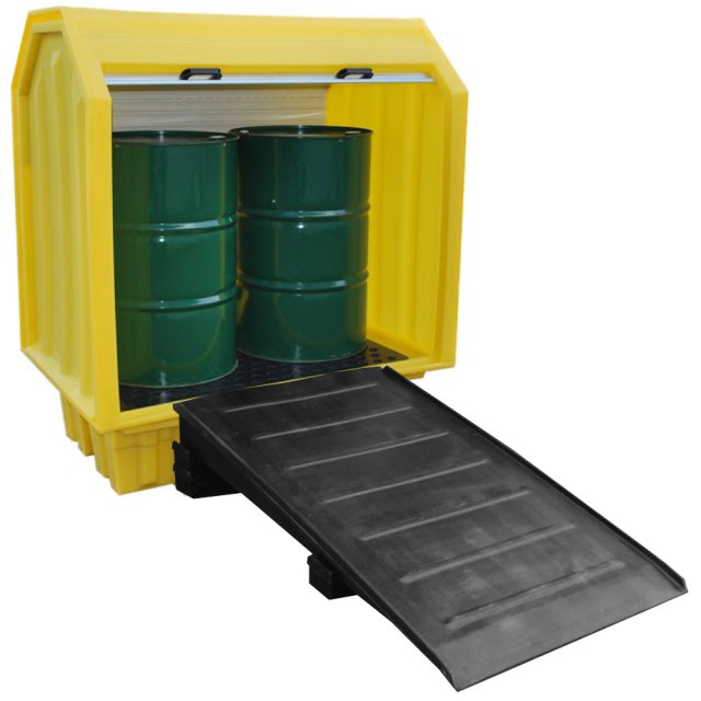 2 Drum Lockable Bunded Pallet With Hard Cover - Tanks Direct