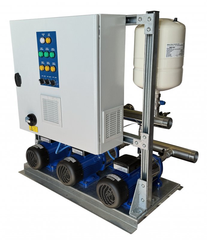 Direct Pumps & Tanks Ebara Triple Variable Speed Booster Set, 480l/min @ 5 Bar With BMS Panel