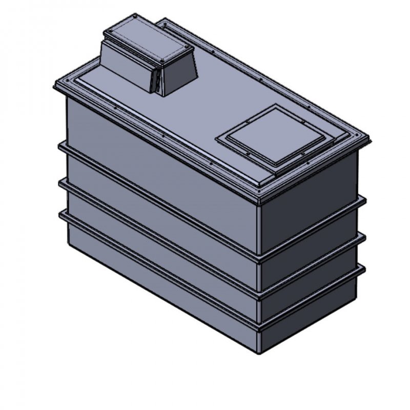 3001 Litre Type AB Air Gap GRP Fire Water Tank, Insulated, Cat 5