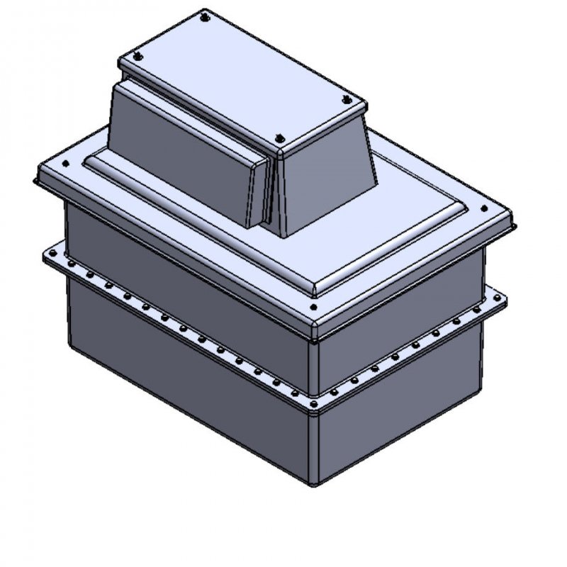 340 Litre Type AB Air Gap GRP Fire Water Tank - Two Piece Insulated, Cat 5