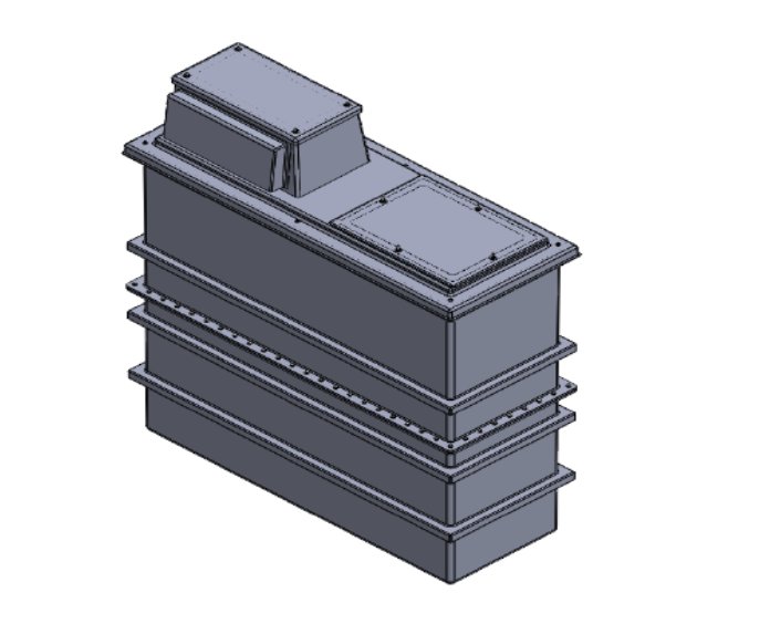 1050 Litre Type AB Air Gap GRP Fire Water Tank - Two Piece Insulated, Cat 5