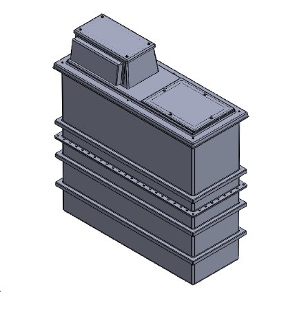 1125 Litre Type AB Air Gap GRP Fire Water Tank - Two Piece Insulated, Cat 5