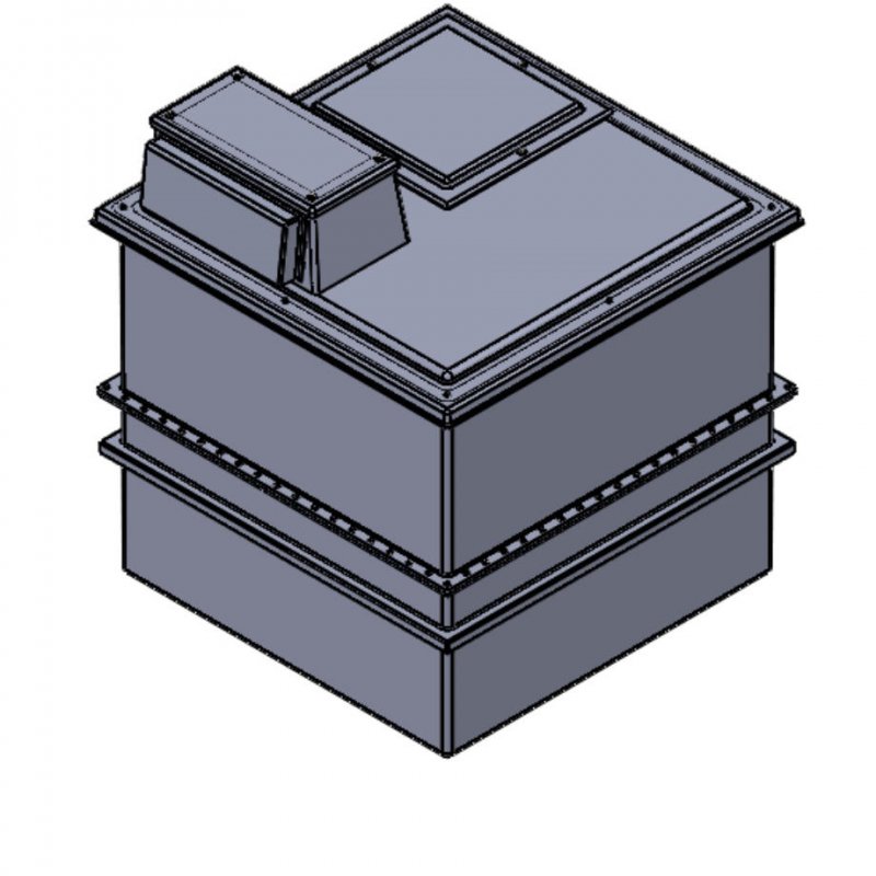 1818 Litre Type AB Air Gap GRP Fire Water Tank - Two Piece Insulated, Cat 5