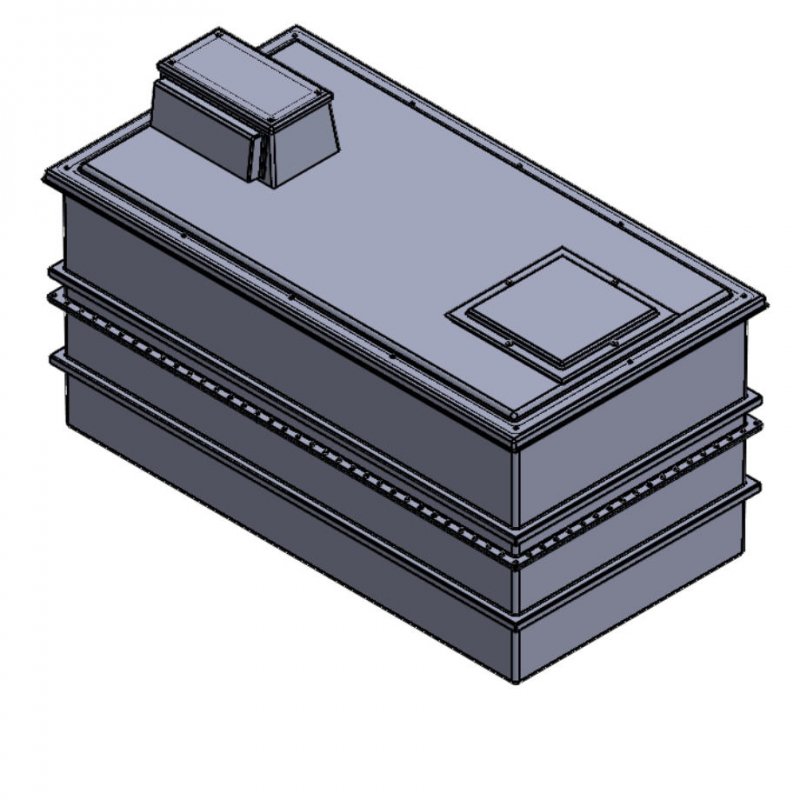 3636 Litre Type AB Air Gap GRP Fire Water Tank - Two Piece Insulated, Cat 5